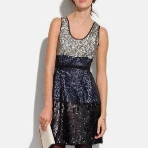 (NEW) Madewell Broadway And Broome sequin tank dress blue silver